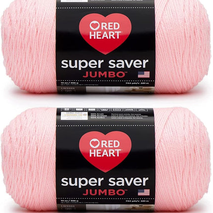Red Heart Super Saver Jumbo Yarn, 2 Pack, Petal Pi