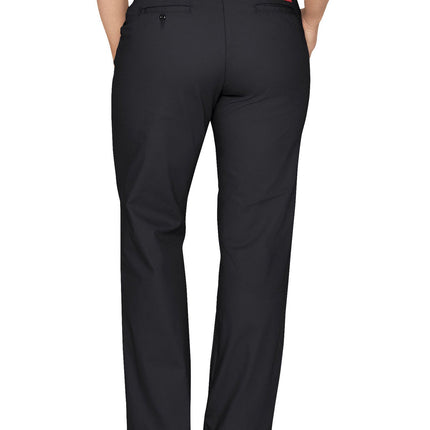 Pantalón de sarga elástico recto relajado Dickies para mujer de talla grande, negro V1, 18