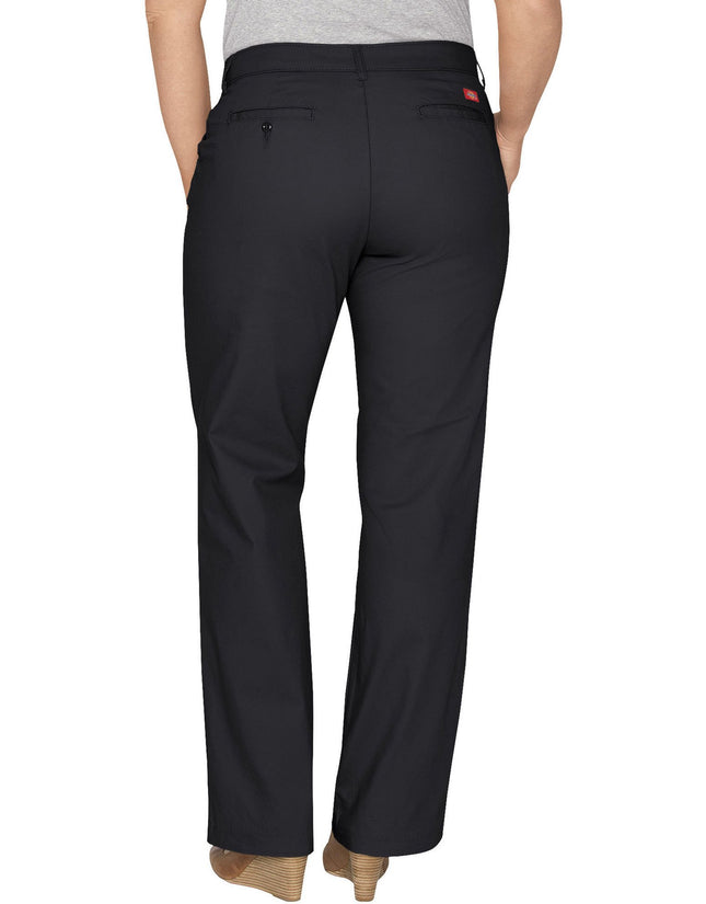 Dickies Women's Plus-Size Relaxed Straight Stretch Twill Pant, Black V1, 18