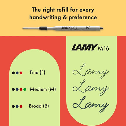 Lamy safari green - Ballpoint Pen with ergonomic grip & line width M - for pleasant long writing - made of robust ASA plastic – including large capacity refill M 16 in blue
