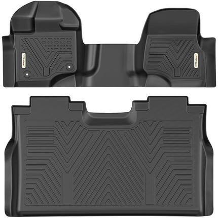 YITAMOTOR Floor Mats for Ford F-150 Super Crew Cab 2025-2015 with 1st Row Bench Seats, Custom Fit F150 1st & 2nd Row All Weather Floor Liners, Bench Seating, F 150 Supercrew Pickup Accessories Black