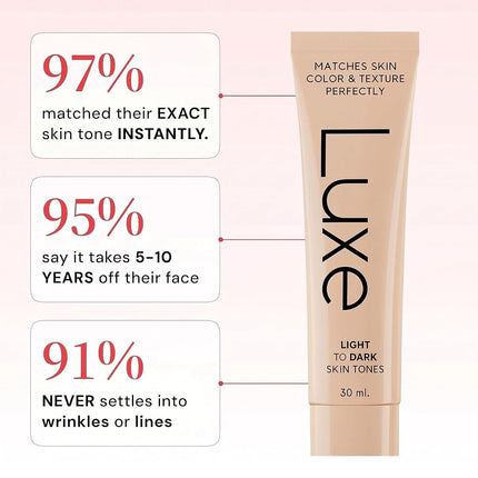 Luxe Color Changing Foundation for Women – Instantly Adapts to Your Skin Tone – Buildable Light-to-Medium Coverage – 12-Hour Wear – Natural Dewy Finish (Light)
