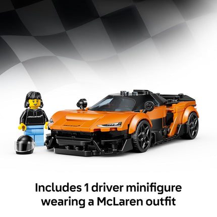LEGO Speed Champions McLaren W1 Supercar Toy - Car Model Kit w/a Collectible Driver Minifigure - Birthday Gift Idea for 9+ Year Old Boys & Motorsport Fans - 77257