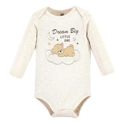 Hudson Baby Unisex Baby Cotton Long-Sleeve Bodysuits, Dream Big Teddy, 18-24 Months, Dream Big Teddy, 18-24 Months