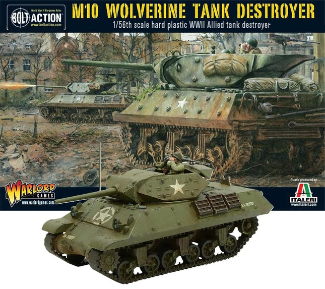 Bolt Action M10 Wolverine Tank Destroyer 1:56 WWII Military Wargaming Plastic Model Kit