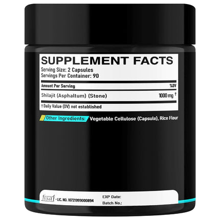 1000Mg Shilajit Capsules - 180 Counts - Shilajit Supplement - Contains Natural Fulvic, Humic Acid & 85 Others