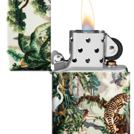 Zippo Jungle Storm Lighter, Colorful Printing, Refillable, Windproof Design, Gift Box, Made in USA, Color 540°