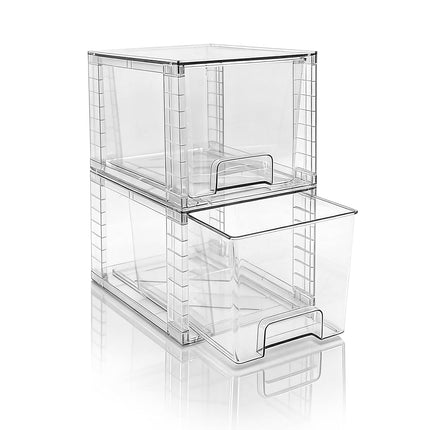 XWYWX Medium Clear Stackable Storage Drawers (2 Pa