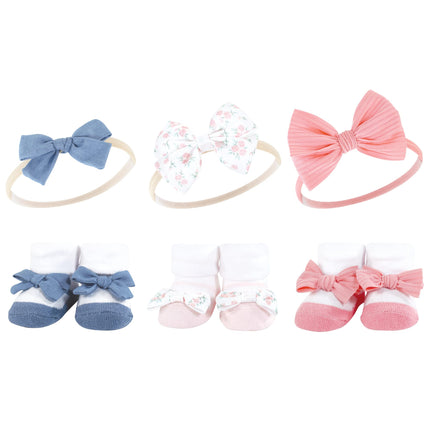 Hudson Baby Girl's Headband and Socks Giftset, Pin