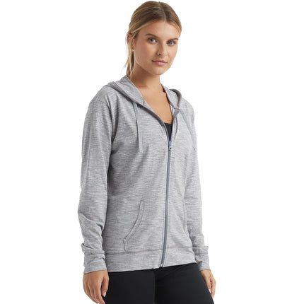 Hanes Women's Jersey Full Zip Hoodie Shirt, Dada Gray Pe Heather, S