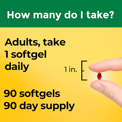 Nature Made Vitamin B12 1,000 mcg Softgels, 90 Count for Metabolic Health† (Packaging May Vary)