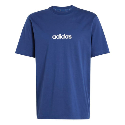 adidas Originals Men's Essentials Linear Single Jersey T-Shirt, Dark Blue/White, XS