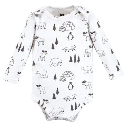 Hudson Baby unisex-baby Cotton Long-sleeve Bodysuits, Chill Out Penguin, 6-9 Months
