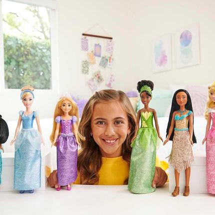 Mattel Disney Princess Toys, 13 Princess Fashion Dolls with Sparkling Clothing and Accessories, Inspired by Disney Movies, Gifts for Kids, HLW43