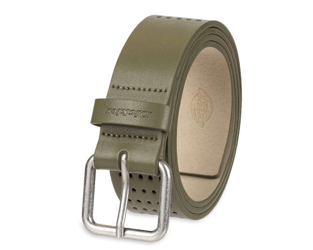 Ceinture décontractée en cuir Dickies pour femme, olive perforé, TP