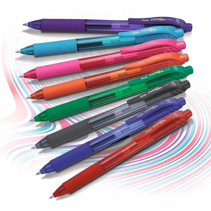 Pentel Energel-BL107-VX Tip Retractable Pen, 0.7 mm - Violet (Pack of 12)