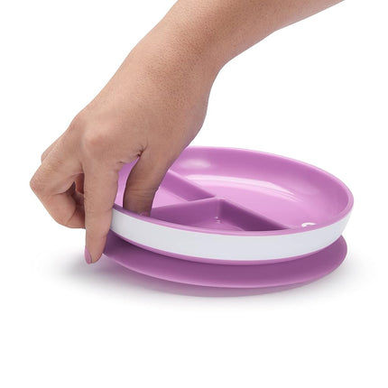 Munchkin Stay Put Divided Suction Plates, Pink/Purple