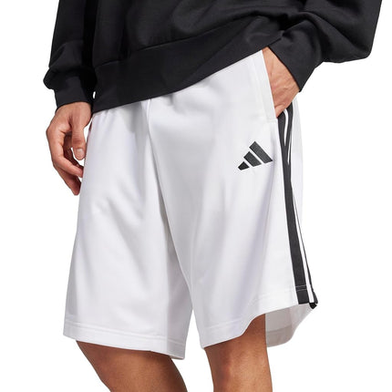 adidas Men's 3-Stripes Tricot Shorts, White, X-Small