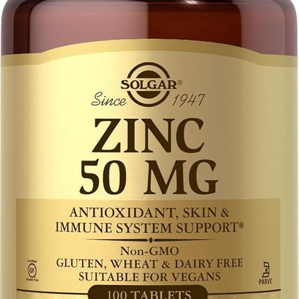 Solgar Zinc 50 mg Tablets - Pack of 100