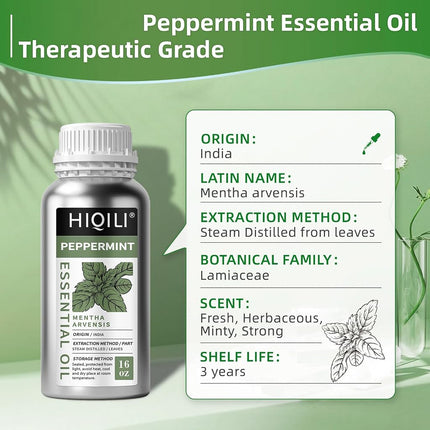 HIQILI Peppermint Essential Oil for Air Freshening, Hair Care & DIY