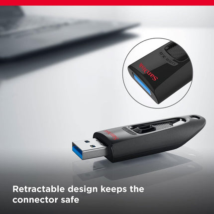 SanDisk Ultra 128GB ,USB 3.0, Flash Drive, with up to 130 MB/s read speed, black