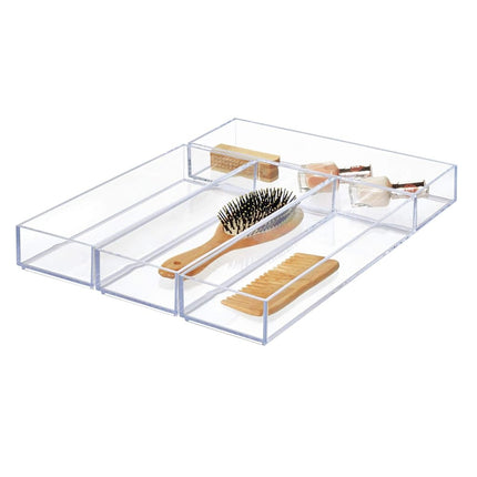 iDesign Tiroirs Transparents Organisation Cuisine Salle de Bain Couverts Spatules Gadgets Grand Lot de 4