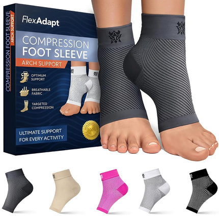 Compression Socks for Plantar Fasciitis & Achilles Tendonitis Relief – Pair of Ankle Compression Sleeves for Foot Swelling, Heel Spurs, Pain & Fatigue – Comfortable Arch Support Brace for Daily Use