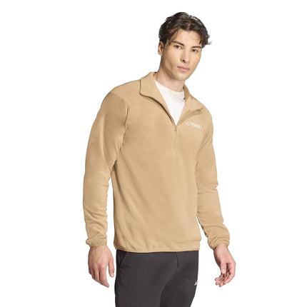 adidas Men's Terrex Multi Essentials Half Zip Fleece Jacket, cardboard, S