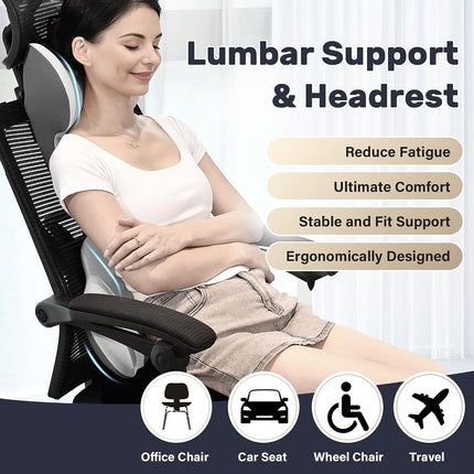 Coverado Lumbar Support and Car Neck Pillow
