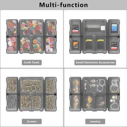 FYY Daily Pill Organizer,2 Pcs 7 Compartments Portable Pill Case Travel Pill Organizer,[Folding Design] Pill Box for Purse Pocket to Hold Vitamins,Cod Liver Oil,Supplements and Medication-Clear Black