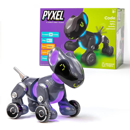Recursos de aprendizaje PYXEL Coding Pet Lenguajes de codificación Blockly y Python Robótica STEM Robot de codificación interactivo programable para niños Regalos para niños y niñas de 8, 9, 10 años en adelante