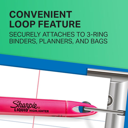 Sharpie Liquid Highlighters, Chisel Tip, Fluorescent Green, Box of 12