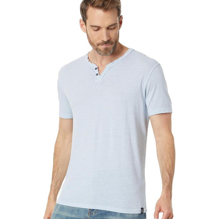 Lucky Brand Men's Venice Burnout Notch Neck Tee Shirt T, Blue Fog, Medium