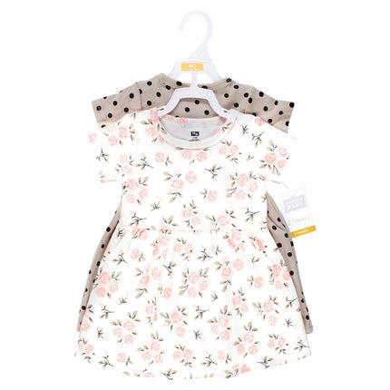 Robes en coton Hudson Baby pour bébés filles, motif floral rose neutre, 6-9 mois