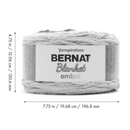 Bernat Blanket Ombre Navy Ombre Yarn - 2 Pack of 300g/10.5oz - Polyester - 6 Super Bulky - 220 Yards - Knitting, Crocheting & Crafts, Chunky Chenille Yarn