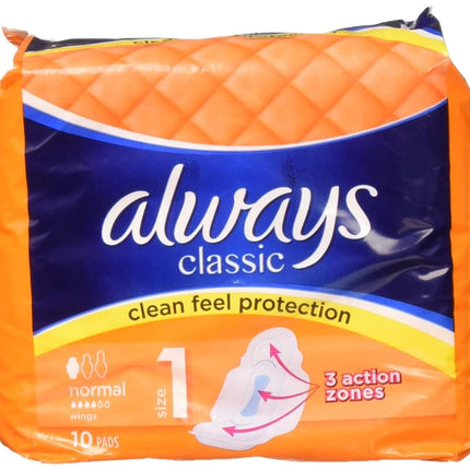Always Classic Clean Feel Protection 10 Normal Pad