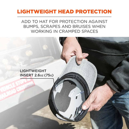 Ergodyne Skullerz 8945 Universal Safety Bump Cap Insert, Lightweight, Fits Into Any Baseball Hat