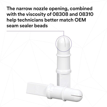 3M OEM Match Ripple Tip, 1K Tip, 33994, 10 Nozzles, for Automotive Sealing, Seam and Joint Sealing