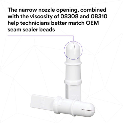 3M OEM Match Ripple Tip, 1K Tip, 33994, 10 Nozzles, for Automotive Sealing, Seam and Joint Sealing
