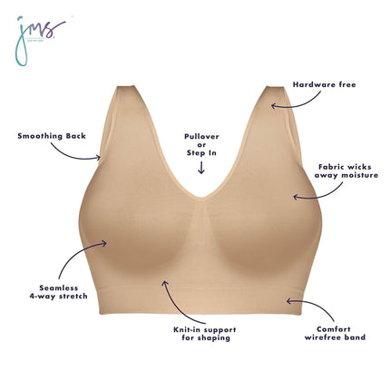 Just My Size Women's Pure Comfort Bra, Private Jet, 2X