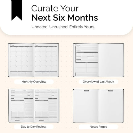 Panda Planner Pro - Best Daily Planner for Happiness & Productivity - 8.5 x 11" Softcover - Undated Day - Guaranteed to Get You Organized - Gratitude & Goals 6 Month Journal (Black)