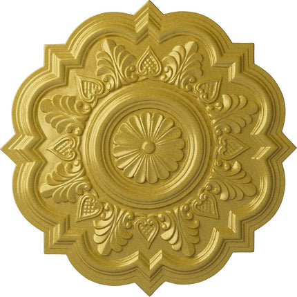 Ekena Millwork CM20DRRGS Deria Ceiling Medallion, 20 1/4"OD x 1 1/2"P (Fits Canopies up to 6"), Hand-Painted Rich Gold