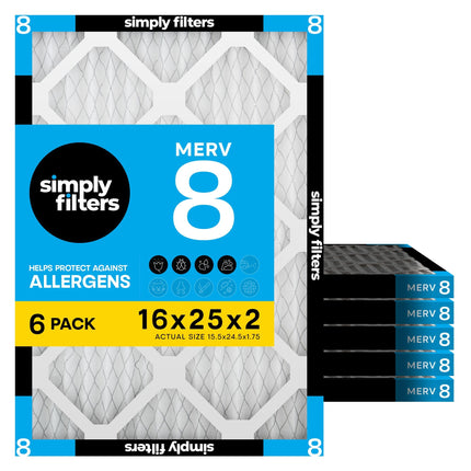 Simply Filters 16x25x2 MERV 8, MPR 600, Air Filter