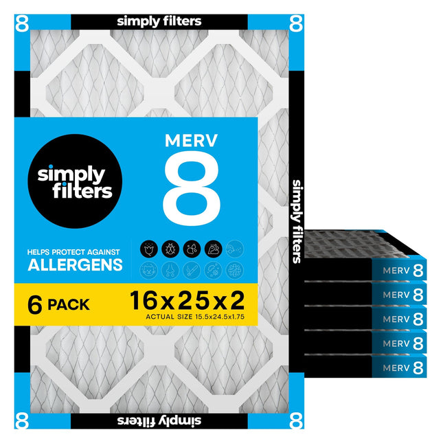 Simply Filters 16x25x2 MERV 8, MPR 600, Air Filter