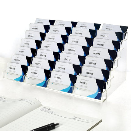 Vevitts Acrylic Business Card Holder for Desk Mult