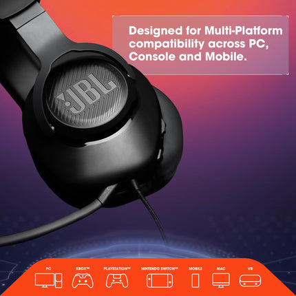 Auriculares de diadema con cable para gaming JBL Quantum 100 - Negros
