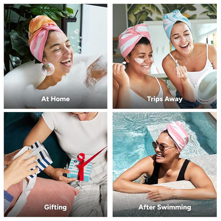 Dock & Bay Turban Hair Towel - for Home & the Beach - Super Absorbent, Quick Dry - Tiger Palm, One Size