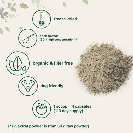 Sustainably US Grown, Organic Turkey Tail Mushroom Powder (50:1 Extract), 8 Ounce, Freeze Dried with Active Polysaccharides, Pure Turkey Tail Supplement, Supports Immune Response & Cellular Level