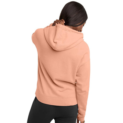 Sudadera con capucha teñida Hanes Originals para mujer, polar, color naranja cantalupo, talla XXG