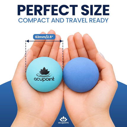 Acupoint Massage Therapy Balls Set, Pack of 2 - Trigger Point, Myofascial Release, Plantar Fasciitis, Deep Tissue & Yoga | Physical Therapy Ball for Back, Feet & Neck